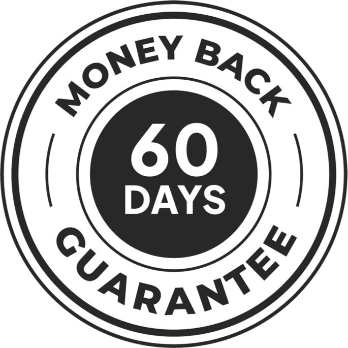 60-day money back guarantee seal